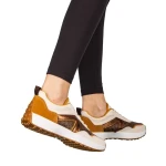Дамски спортни обувки  камел от еко кожа Mirafa