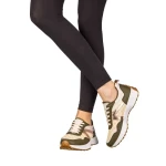 Дамски спортни обувки зелени от еко кожа Mirafa