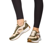 Дамски спортни обувки зелени от еко кожа Mirafa