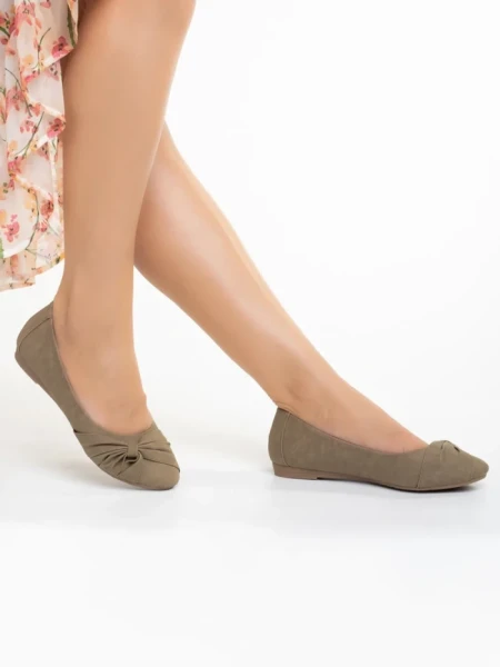 Дамски балерини каки  от еко кожа Lerina