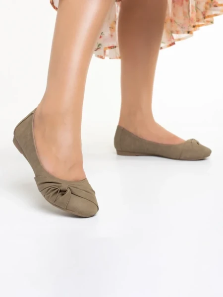 Дамски балерини каки  от еко кожа Lerina