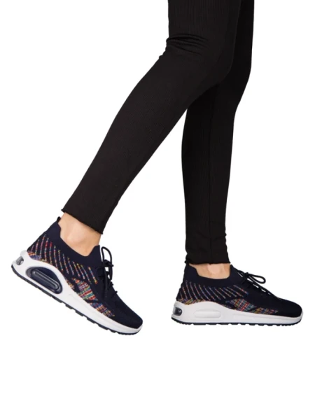 Дамски спортни обувки  сини  от текстилен материал  Ikel