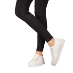 Дамски кецове бели  от текстилен материал  Tranta