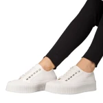 Дамски кецове бели  от текстилен материал  Tranta