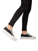 Дамски кецове черни от текстилен материал  Tranta