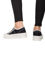 Дамски кецове черни от текстилен материал  Tranta