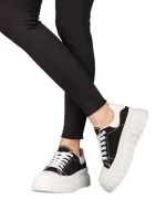 Дамски кецове черни от текстилен материал  Abon