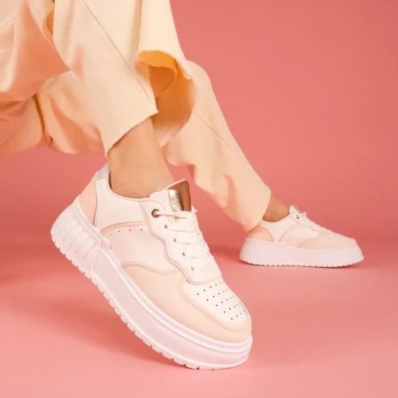 Дамски спортни обувки  розови  от еко кожа  Oрозови o