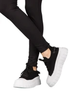 Дамски кецове черни от текстилен материал  Pope