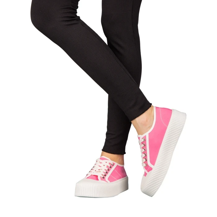 Дамски кецове  розови  от текстилен материал  Tranta