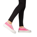 Дамски кецове  розови  от текстилен материал  Tranta