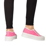 Дамски кецове  розови  от текстилен материал  Tranta