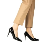 Дамски обувки с ток черни от еко кожа  Rocha