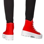 Дамски кецове червени от текстилен материал  Roses