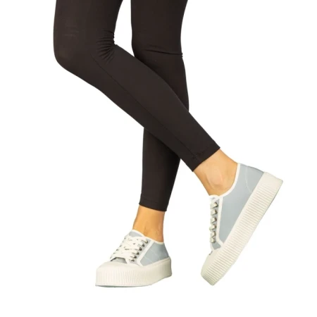 Дамски кецове  сини  от текстилен материал  Tranta