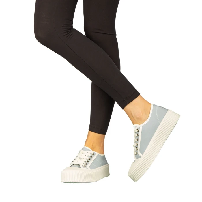 Дамски кецове  сини  от текстилен материал  Tranta