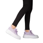 Дамски кецове лилави  от текстилен материал  Pope