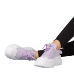 Дамски кецове лилави  от текстилен материал  Pope