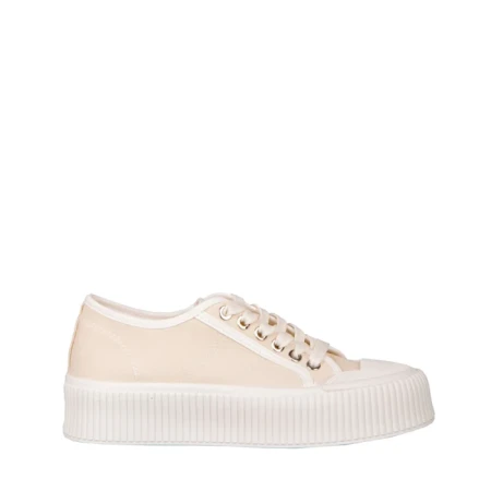 Дамски кецове бежови  от текстилен материал  Tranta