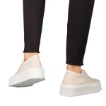 Дамски кецове бежови  от текстилен материал  Tranta