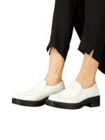 Дамски мокасини бели  от еко кожа  Pertina