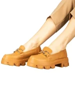 Дамски мокасини камел  от еко кожа  Mantiq