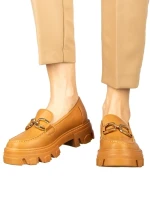 Дамски мокасини камел  от еко кожа  Mantiq