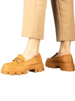 Дамски мокасини камел  от еко кожа  Mantiq