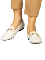 Дамски мокасини бели  от еко кожа  Dineb