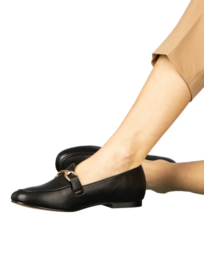 Дамски мокасини черни от еко кожа  Dineb