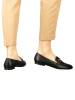 Дамски мокасини черни от еко кожа  Dineb