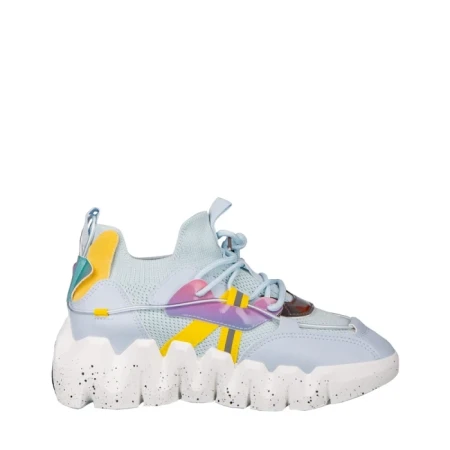 Дамски спортни обувки черни от еко кожа и текстилен материал Gingero