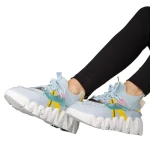 Дамски спортни обувки черни от еко кожа и текстилен материал Gingero