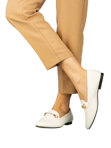 Дамски мокасини бели  от еко кожа  Namari