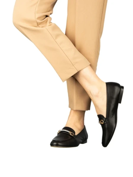 Дамски мокасини черни от еко кожа  Namari