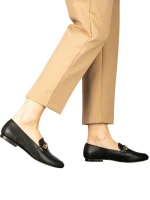 Дамски мокасини черни от еко кожа  Namari