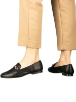 Дамски мокасини черни от еко кожа  Namari