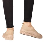 Дамски кецове каки от текстилен материал  Stere