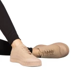 Дамски кецове каки от текстилен материал  Stere