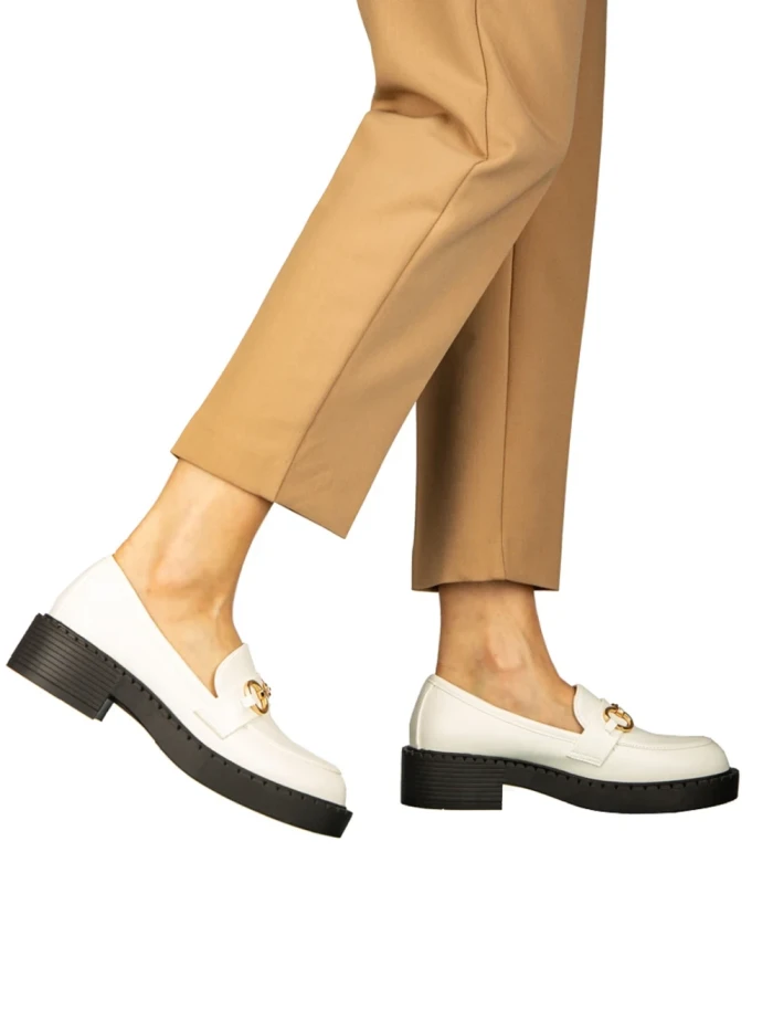 Дамски мокасини бели  от еко кожа  Surta