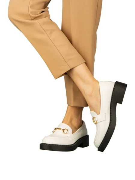 Дамски мокасини бели  от еко кожа  Surta