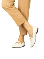 Дамски мокасини бели  от еко кожа  Hucci