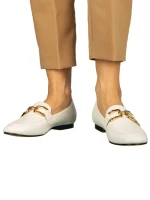 Дамски мокасини бели  от еко кожа  Hucci