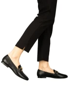 Дамски мокасини черни от еко кожа  Hucci