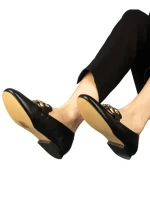 Дамски мокасини черни от еко кожа  Hucci