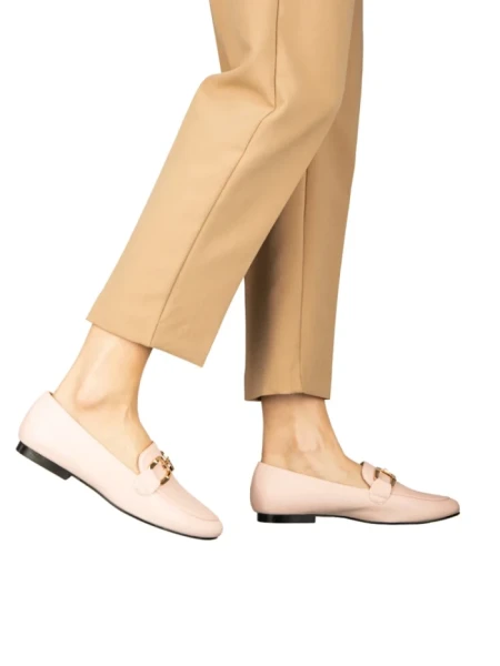 Дамски мокасини розови  от еко кожа  Hucci