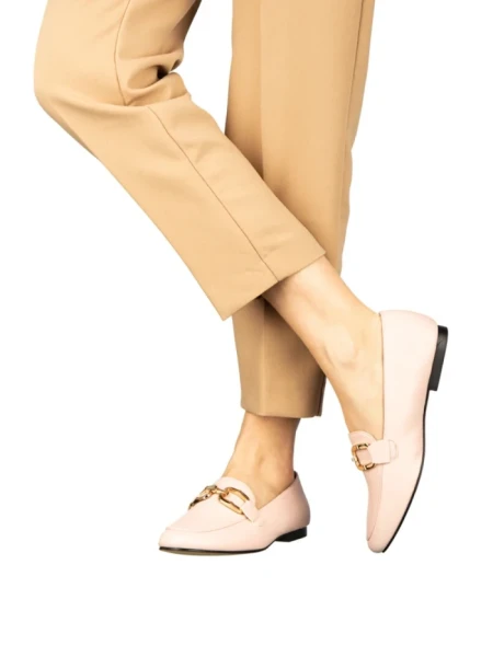 Дамски мокасини розови  от еко кожа  Hucci