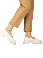 Дамски мокасини бели  от еко кожа  Mantiq
