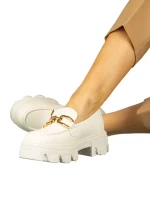 Дамски мокасини бели  от еко кожа  Mantiq