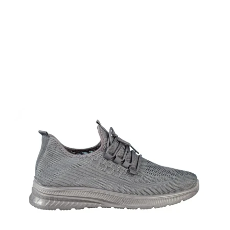 Мъжки спортни обувки тъмно сиви от текстилен материал Lugo
